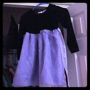 Girls black and purple formal dress